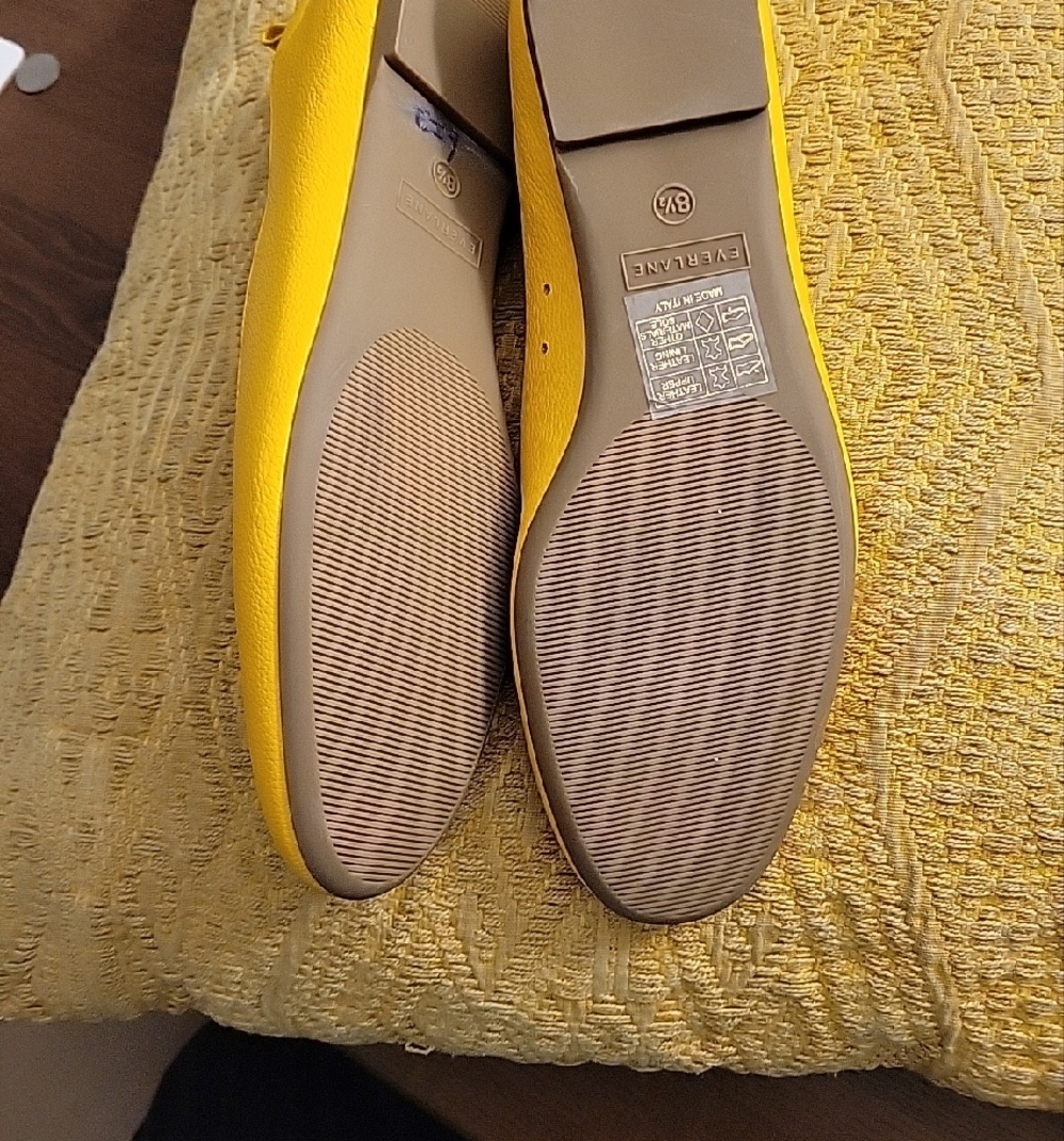 Everlane Day Glove Yellow Leather Ballet Flats - Picture 4 of 4